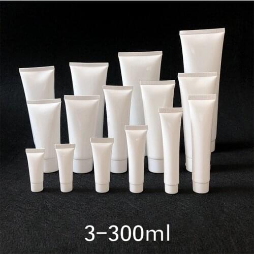 5ml 10ml 20ml 30ml 50ml 100ml 150g 200ml Empty Cosmetic Soft Tube White Plastic Makeup Container Cream Squeeze Bottle 10pcs