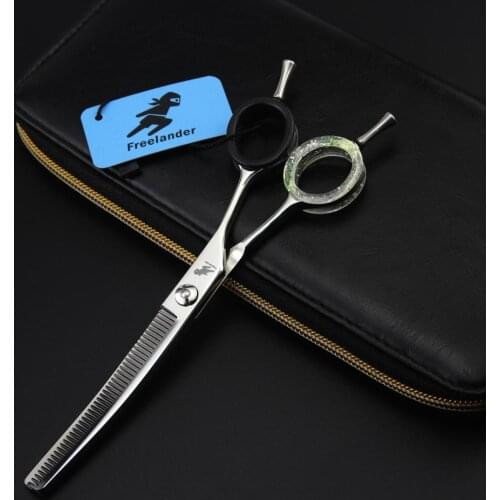 6.5 inch curved silver fish bone thinning scissors Curved blade nail pet scissors professional Japan 440c dog grooming shears