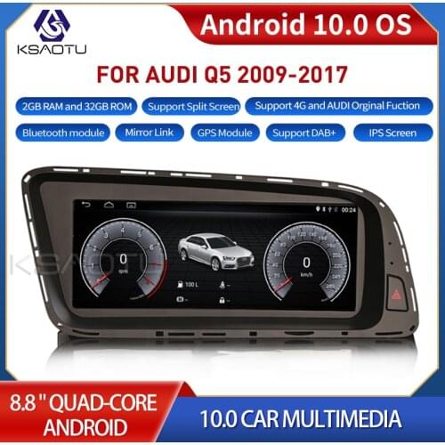 KSAOTU 1005 8.8" 4-Core Android 10.0 Car Multimedia Player for Audi Q5 2016 GPS WiFi 4G TPMS DVR DAB+ CarPlay