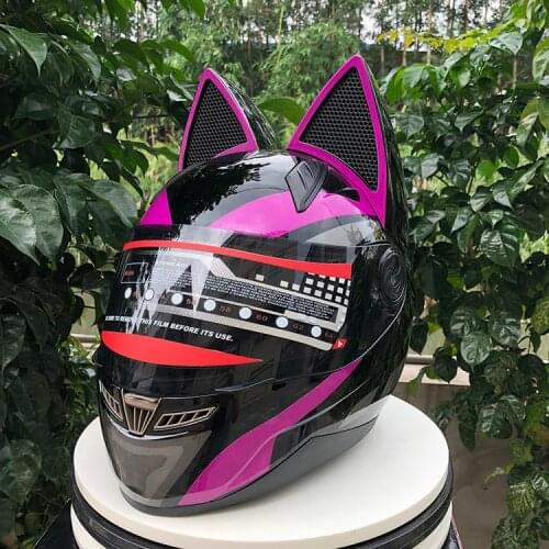 Brand NITRINOS Black Full Face Motorcycle Helmet Personality Cat Helmet Fashion Motorbike Helmet Moto Capacete M /L/XL /XXL