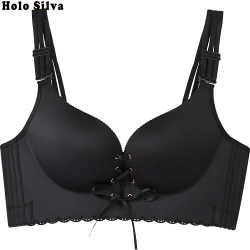Plus Size Sexy For Women Bra Push Up Lingerie Bralette Big Large Cup Underwear Sexy B C D E Cup Unlined Plunge DeepV Seamless Bh