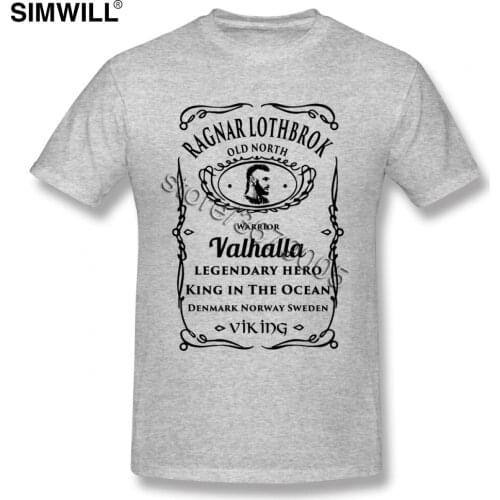 Viking King In The Ocean Tees Mens Cute Short Sleeved Pure Cotton T Shirts Crew Neck Ragnar Lothbrok T-shirt Custom Print