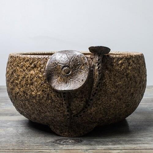 Coarse Pottery Tea Wash Chinese Tea Set Tea Cup Wash Washed Tea Bowl Multifunctional Ashtray Flowerpot Ceramic Tea Ceremony