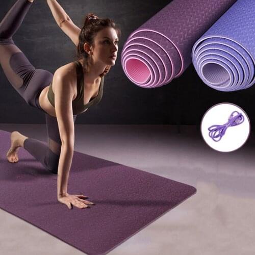 6MM TPE Non-Slip Yoga Mats For Fitness Tasteless Pilates Mat Gym Exercise Sport Mats Pads with Yoga Bag 183X61cm X142A