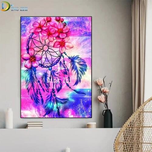 Square/Round Drill 5D DIY Diamond Painting "Mandala Colorful Garland Dream Catcher" 3D Embroidery Cross Stitch Home Decor Gift