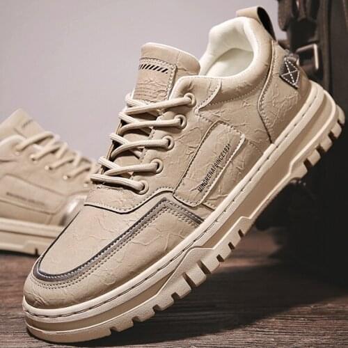 Fashion Crease Decoration Mens Casual Shoes Handmade Sewing Mans Microfiber Leather Shoes Thick Bottom Non-slip Male Shoes