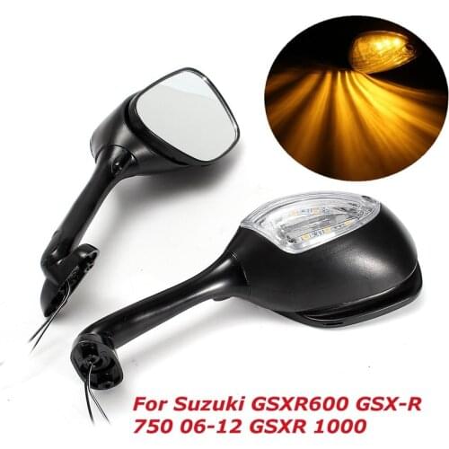 Motorcycle LED Turn Signal Rear View Mirror For Suzuki GSXR 600 GSXR 750 2006 2007 2008 2009 2010-2012 GSXR 1000 2005-2008