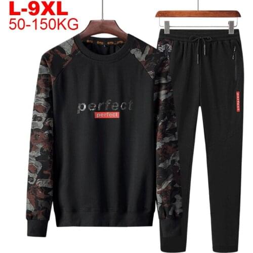 8xl Plus Size 9xl 7xl 6xl 5xl Men Camouflage Sports Suit Mens Tracksuit Camo 2 Pieces Sweatsuit Male Sweatshirt Sweatpants Set