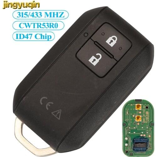 Jingyuqin Remote Car Key Fob Control 433MHZ ID47 For Suzuki Swift 2017 CWTR53R0 Fob 2 Buttons