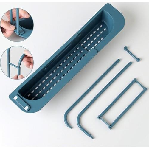 Sponge Filter Drain Rack Retractable Sink Rack Practical Drain Rack Storage Basket Soap Kitchen Sink Drain Filter Kitchen Tools