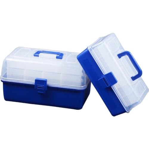 Plastic Three Layer Toolbox Foldable Parts/Medicine/Manicure/Fishing Bait Storage Box Mult-functional Workbin Boxes