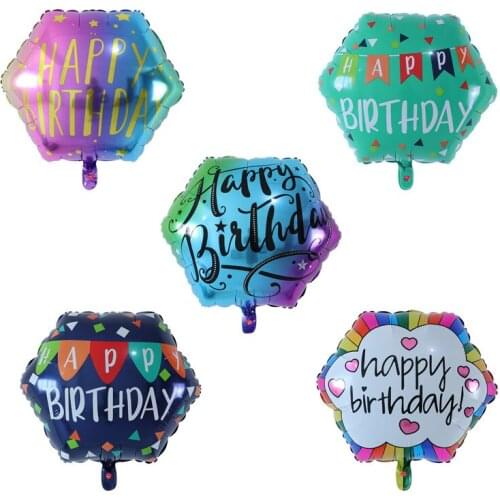 50pcs 22inch New Design Foil Balloon English Helium Balloons Happy Birthday Party Decoration Air Globos Birthday Party Baloes