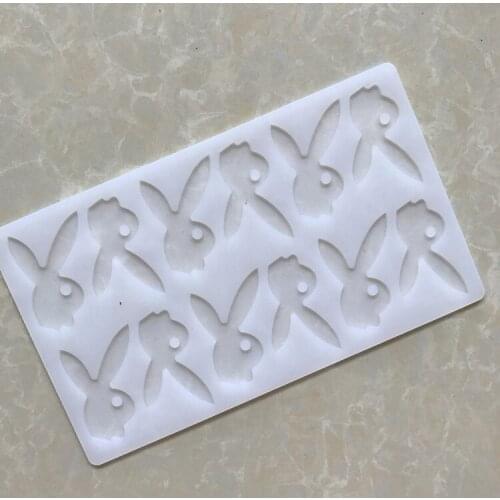 12 Connect Rabbits Silicone Chocolate Mold Cake Edge Decorations Mode XG829