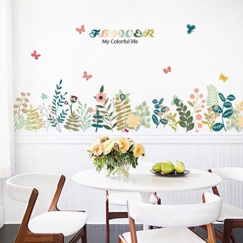 Fresh Plant Wall Sticker for Kids Room Living Room Bedroom Kitchen Home Decor Wall Decal DIY Vinyl Room Decoration Self-adhesive