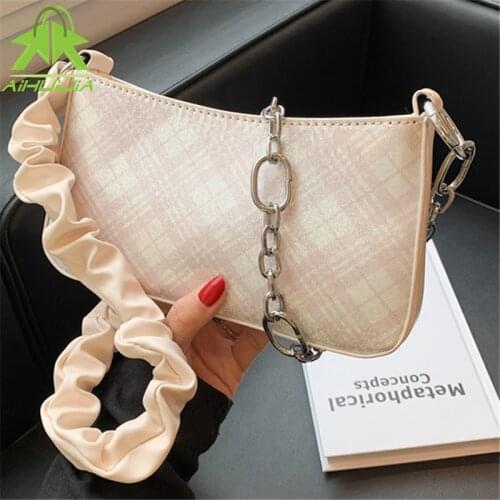 Fashion PU Leather Stripe Crossbody Bag Women 2021 New Trend High Quality Shoulder Messenger Bag Casual Simplicity Chain Handbag