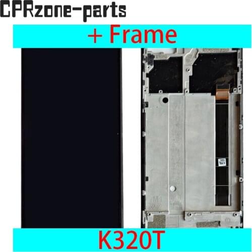 5.7" Black with frame For Lenovo K320t LCD display with touch screen digitizer sensor panel assembly