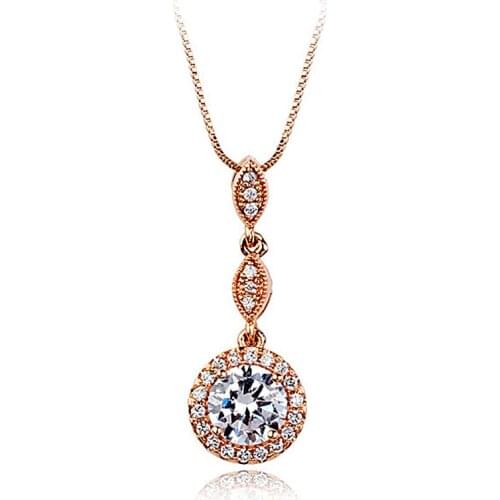 ZHOUYANG Top Quality ZYN428 CZ Rose Gold Color Fashion Pendant Jewelry Made with Austria Crystal Elements