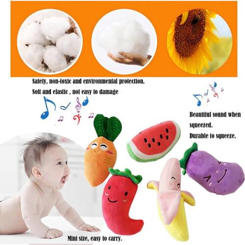 1pc Plush Squeaky Bone Dog Toys Bite-Resistant Clean Dog Chew Puppy Training Toy Soft Banana Carrot And Vegetable Pet Supplies