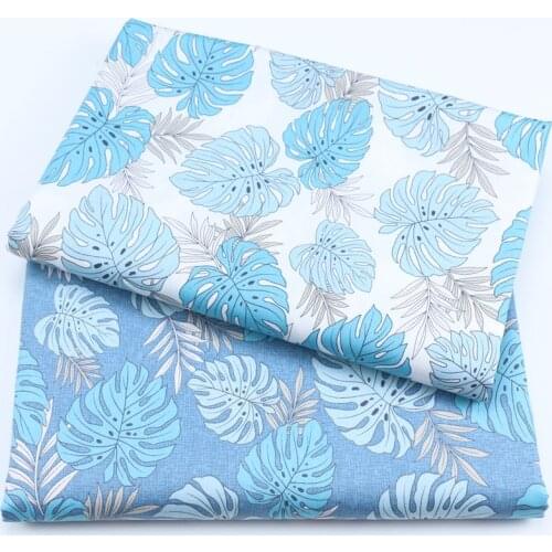 Cute Leaves Floral Cloth Bbay Kids 100% Cotton Sewing Fabric, DIY Home Textile Quilt Cover Sheets Handmade Cloth