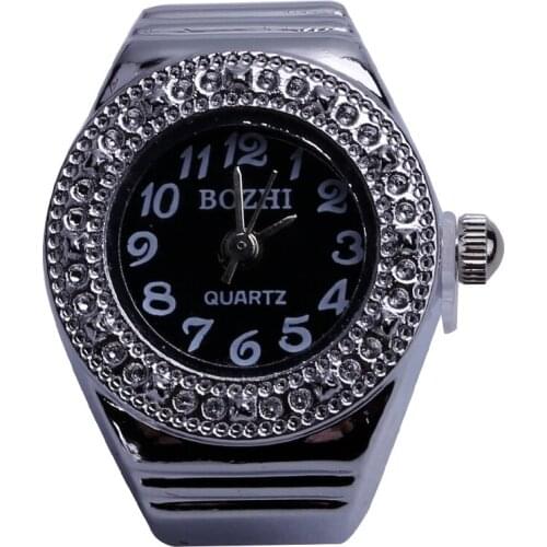 2 PCS Free shipping 2016 Popular Creative Lady Girl Steel Round Elastic Quartz Finger Ring Watches