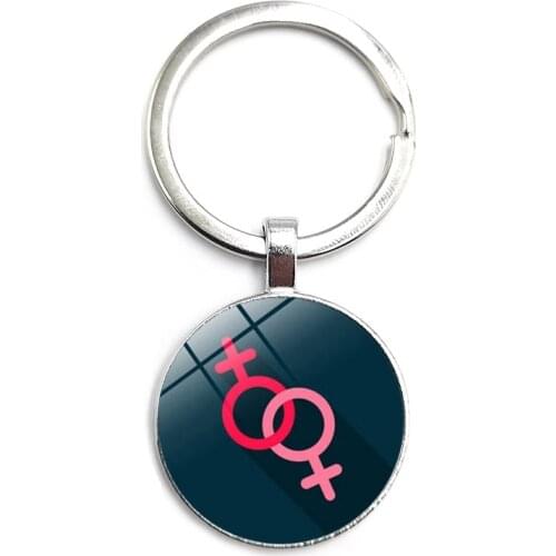 2020 New "gay Men and Women" Time Glass Keychain Pendant Jewelry European and American Keychain