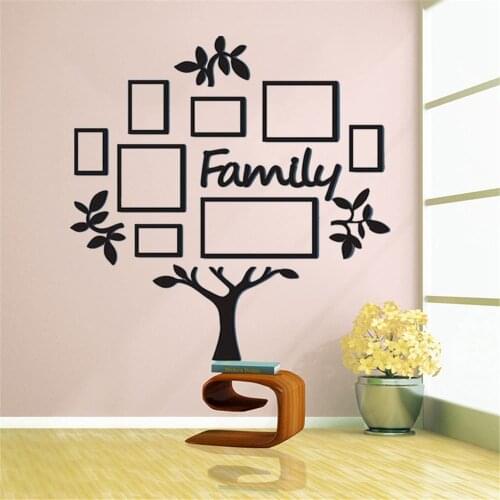 3D Frames for Pictures Wall Sticker Picture Frame Art Home Decorative On the Wall Adhesive DIY Tree Pattern Wear Resistant