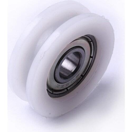 5pcs Round Groove Nylon Pulley U Groove Track Roller Bearing 5x24x7mm