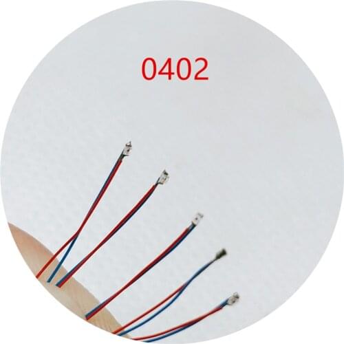 50piezas 0402 modelo tren HO N OO escala Pre-soldada micro litz cables LED con