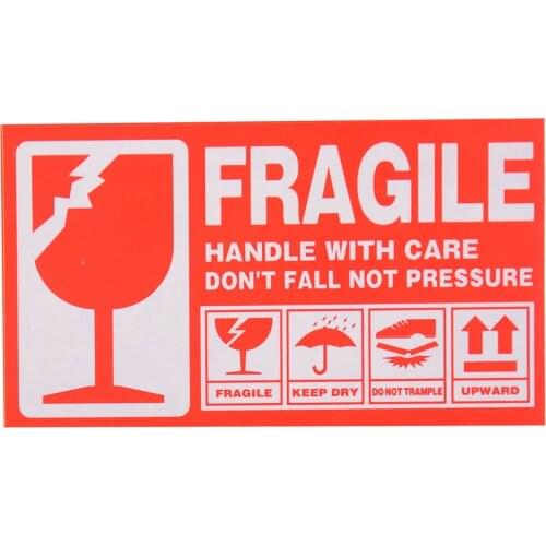 50pcs/lot Fragile Warning Label Sticker Fragile Sticker Up and Handle With Care Keep Dry Shipping Express Label 9x5cm
