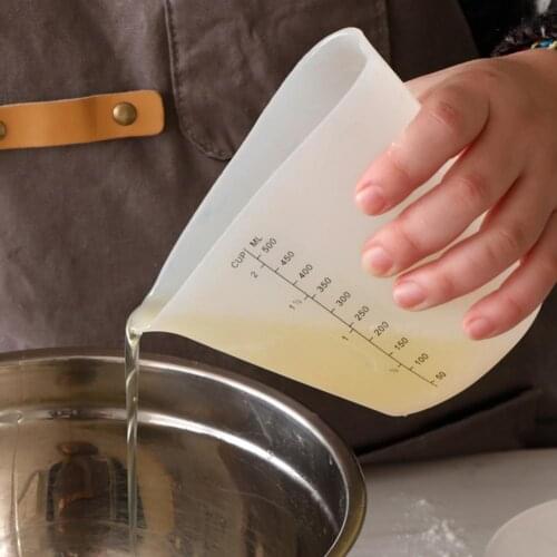 500ml Measuring Cup Eco-friendly Heat Resistant Silicone Non-Stick Measuring Jug Supplies for Home 2021 Kitchen accessories