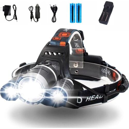 D2 Rechargeable Headlamps Wearable LED Headlight Flashlight Adult Waterproof Outdoor LED Camping Headlamp Head Flashlight Hiking