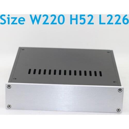 Small Size W220 H52 L226 Aluminum Power Amplifier Supply Chassis Preamp Case DIY Box Decoder Shell 2205 Upper Panel Hole DAC