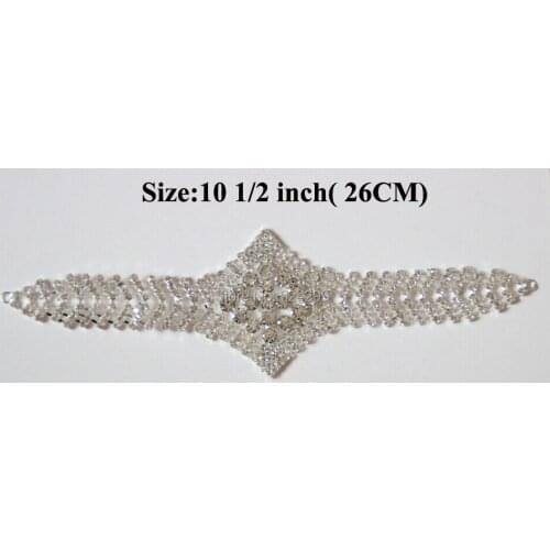 Free Shipping High Quality 5pcs/lot 10.5'' Crystal Rhinestone Applique for Wedding Gown Bridal Sash Evening Wear LSAP010