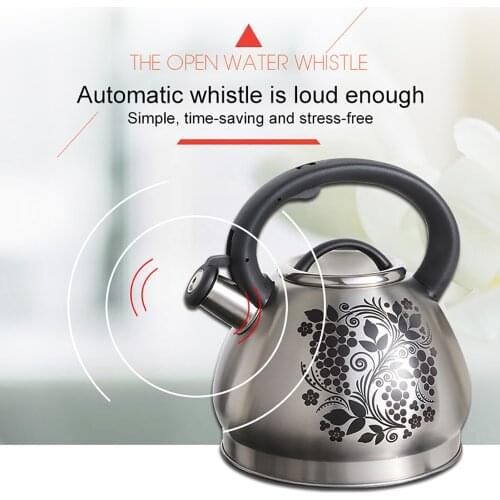3L Stainless Steel Kettle Large Capacity High Quality Whistle Cooker Color Change Gas Stove Camping Kettle Cooking Tools