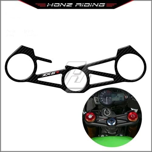 For Kawasaki ZX6R ZX-6R ZX 636 2012-2016 3D Carbon Fiber Triple Tree Yoke Cover Protector Tank Pad