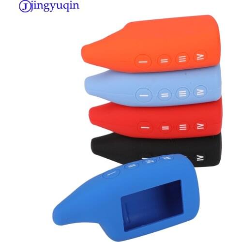 Jingyuqin 20ps/lot 4 Buttons Remote Silicone Case Two Way Car Alarm lcd Car-Styling 2015 KeyChain Cover For Scher-Khan Magicar 5