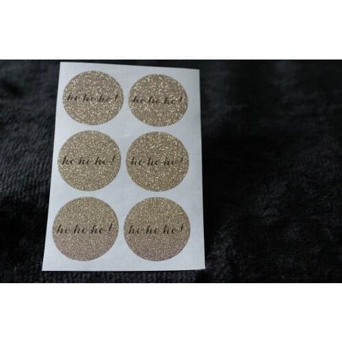 3.8cm Ho ho ho Rose gold glitter classic round sticker