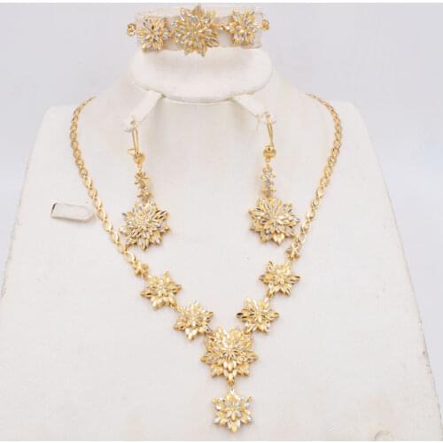 Jewelry set women High quality 18k gold plating Fashion Hear Bear wedding necklace earring set