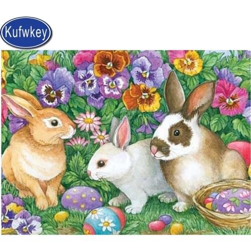 Rabbits celebrate Easter Diamond Embroidery full square/round drill diy mosaic landscape diamond painting animal home decor