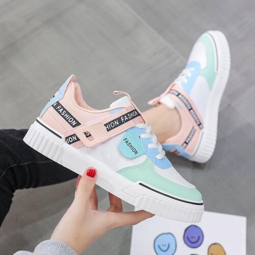 Women Fashion Candy Rainbow Mix Color Board Shoes Light Running Casual Breathable Sneakers Fairy Kawaii Vulcanized Step Shoes