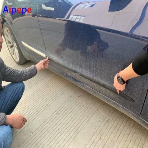 For TESLA MODEL 3 Carbon Fiber Car Side Door Body Cover Moulding Trim Strip Car Exterior Accessories