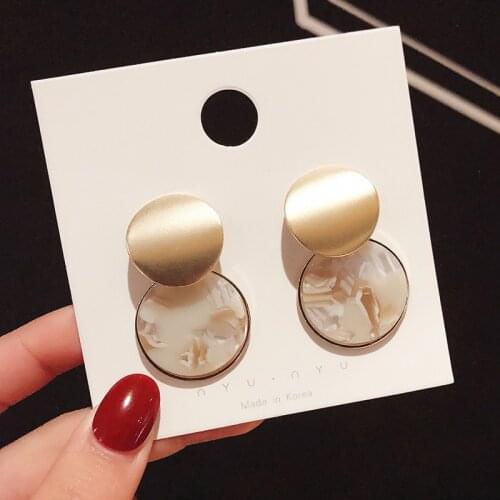 Metal Textured Round Clip On Earrings Without Piercing Geometric Statement Big Earrings No Pierced Ear Clips