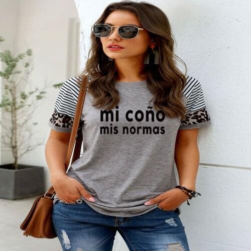 Fashion O-Neck Casual Short Sleeve Tops Summer Tshirt Graphic Tees women 2021 Clothes MI Cono mis normas Printing women T Shirt