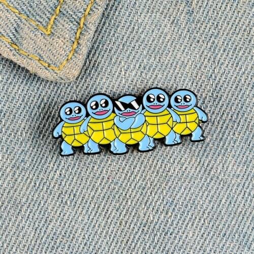 Cartoon Fun Animal Blue Turtle Enamel Brooch Alloy Badge Clothes Bag Pin Cute Sweet Accessories Jewelry Gift For Kid