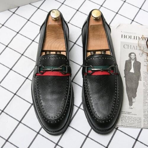 Men Black Shoes Leather Loafers Trend Shoes Male Shoe Formal Casual Men Fashion Dress For Luxury Driving Man Italian