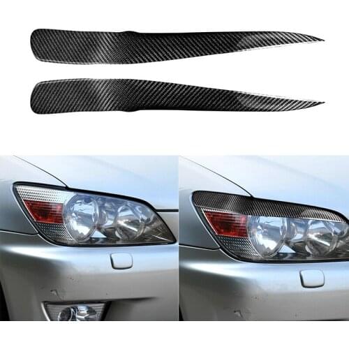 For Lexus IS200 1998-2005 Real Carbon Fiber Headlight Cover Eyebrows Eyelids Car Sticker Trim Protector