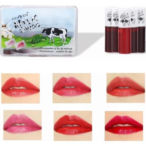 NEW 6pcs/set Wet Kiss Lip Gloss Matte Mirror Liquid Lipstick Waterproof Longlasting Lip Stain Womens Bee Lip Makeup Gift TSLM1