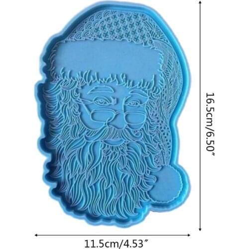 Santa Claus Tray Epoxy Resin Mold Coaster Jewelry Storage Holder Silicone Mould DIY Crafts Serving Plate Home Decor Tool