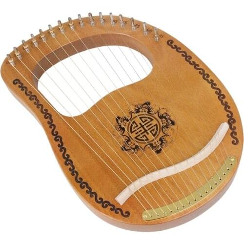 Portable Musical Instrument Harp 16-Strings Solid Wood Veneer Lyre Stringed Inst