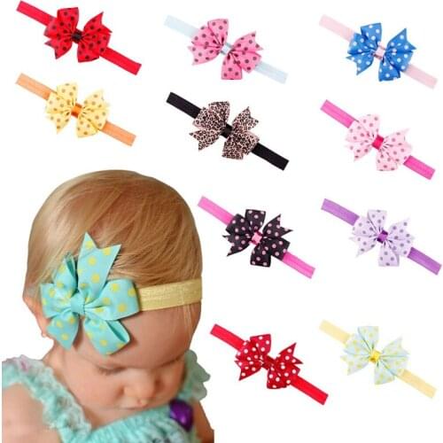 Polka Dot Baby Girls Hairbands Kids Hair Bandeau Infant Headband Children Hair Bands Kids Hairpins Headwear Taenia Knot H16